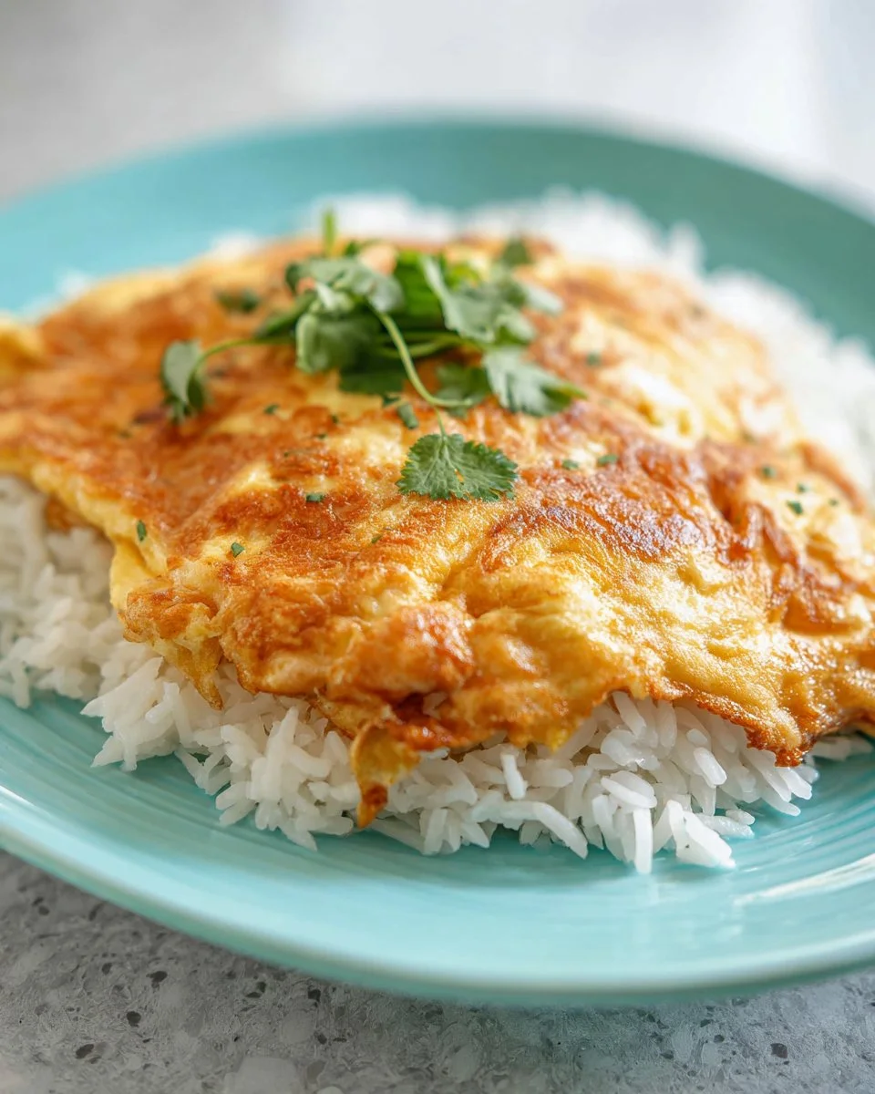 Delicious Thai Omelette served with fresh herbs and spices