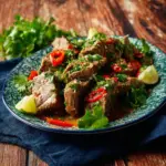 Bowl of Thai Spicy Pork Bones Soup, featuring tender pork bones and aromatic spices.