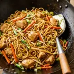 Delicious 30-minute Chicken Chow Mein with vegetables and chicken