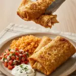 Delicious Chicken Chimichangas filled with tender chicken and served with sauces