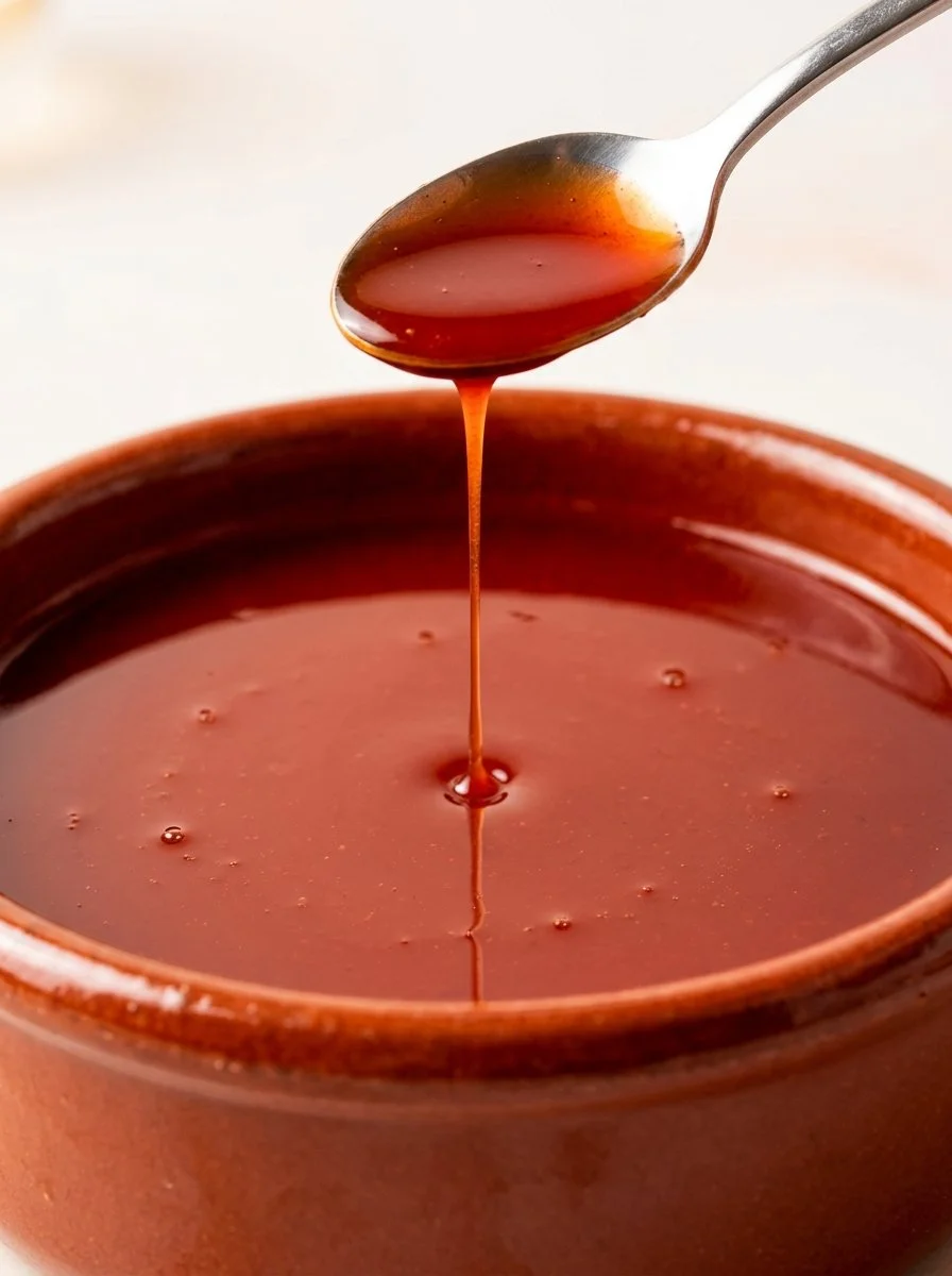 Homemade sweet and sour sauce served in a small bowl