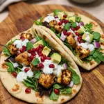 Vegetarian hot honey halloumi tacos with fresh ingredients and vibrant flavors