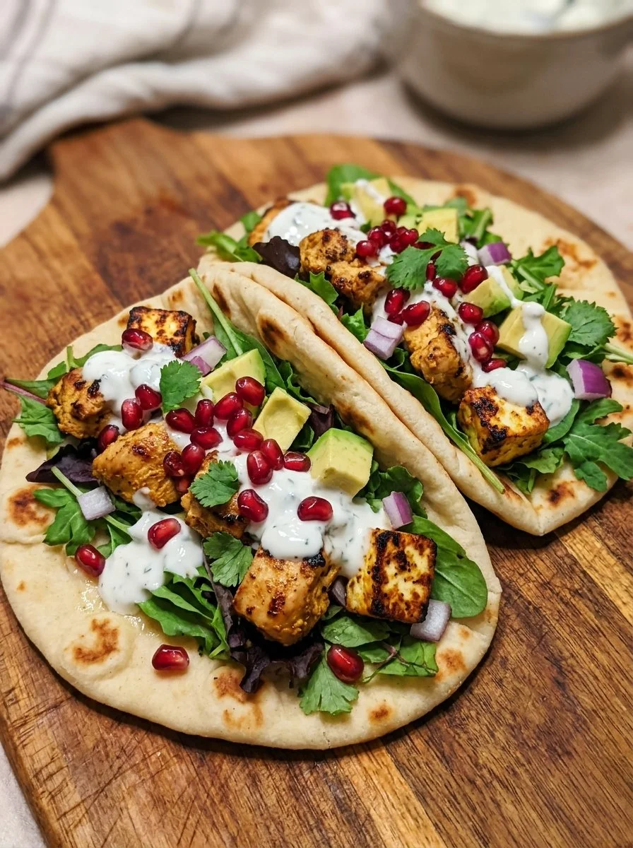 Vegetarian hot honey halloumi tacos with fresh ingredients and vibrant flavors